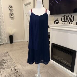 NWT Cop.Copine Navy Dress with Red Trim Size 40 EU/ Size in USA 8